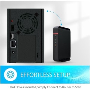 Buffalo LinkStation 220 8TB Personal Cloud Storage with Hard Drives Included - 2 x 4 TB HDD - Personal Cloud - Easy Setup 