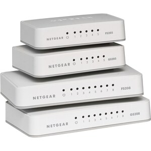 NETGEAR 5-Port Gigabit Unmanaged Switch, GS205 - 5 Ports - Gigabit Ethernet - 1000Base-T - 2 Layer Supported - Twisted Pai