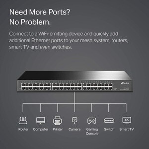 TP-Link switch no administrable de 48 puertos gigabit 10/100/1000.