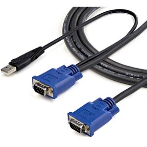 StarTech.com 2-in-1 - Video / USB cable - 4 pin USB Type A, HD-15 (M) - HD-15 (M) - 3.05 m - Cable for KVM Switch - Black