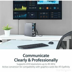 StarTech.com Adaptateur DisplayPort vers HDMI - Convertisseur DP Actif 4K30Hz vers HDMI - Câble d'Écran HDMI - Ultra HD DP