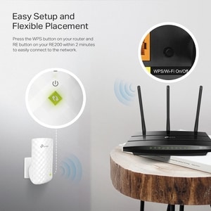 TP-Link RE200 IEEE 802.11b/g/n/ac 750 Mbit/s Wireless Range Extender - 3 x Internal Antenna(s) - 1 x Network (RJ-45) - Eth
