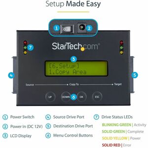 StarTech.com Duplicateur autonome pour disque dur SATA 2,5"/3,5" avec sauvegarde photothèque multi HDD / SSD