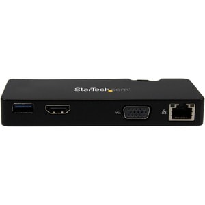 StarTech.com Portable Laptop Docking Station - HDMI or VGA and Gigabit Ethernet - USB 3.0 Universal Dock for Mac / Windows