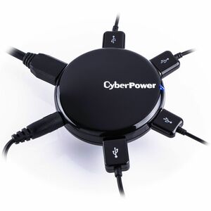 CyberPower CPH430PB Hub with 4 Type A Ports - 4 USB Port(s) - 3.0 Amps (Shared), Black, Lifetime Warranty