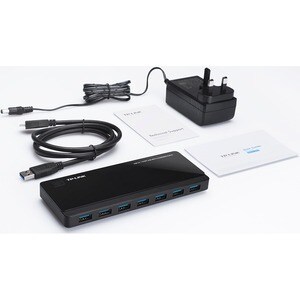 TP-Link UH720 USB-Hub - USB 3.0 Micro-B - Extern - Schwarz - 9 Total USB Port(s) - 7 USB 3.0 Port(s) - PC, Mac, Linux