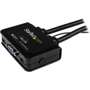StarTech.com Switch Commutatore KVM USB VGA a 2 porte - Alimentato via USB con pulsante di commutazione a distanza - 2 Com