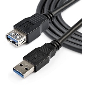 StarTech.com Câble d'extension USB 3.0 SuperSpeed de 2m - Rallonge USB A vers A - M/F - Noir - 1er bout: 1 x USB 3.0 Type 