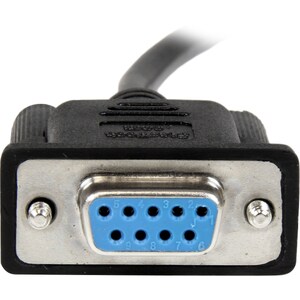 StarTech.com Câble null modem série DB9 RS232 de 2m - Cordon série DB9 vers DB9 - F/F - Noir - Cable for Modem, PC - Blind