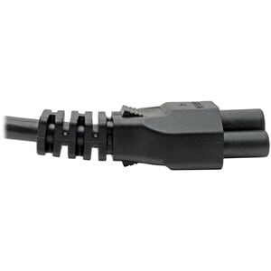 Eaton Tripp Lite Series 3-Slot Power Cord, NEMA 5-15P to C5 - Laptop/Notebook, 10A, 125V, 18 AWG, 3 ft. (0.91 m), Black - 