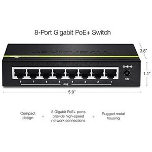 8-port GREENnet Gigabit PoE+ Switch (105W)