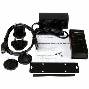 StarTech.com Hub USB 3.0 à 7 ports - Concentrateur USB à montage mural / sur bureau avec boîtier métallique - 7 Total de p