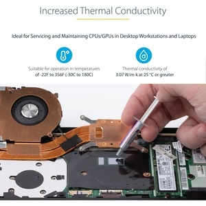 StarTech.com Thermal Paste, 1.5g Metal Oxide Heat Sink Compound, Re-sealable Syringes, CPU Paste - 1.5g thermal heat paste