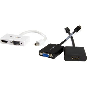 StarTech.com Reise A/V Adapter: 2-in-1 Mini DisplayPort auf HDMI oder VGA Konverter - Weiß - Unterstützt bis zu1920 x 1200