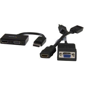 StarTech.com Travel A/V Adapter: 2-in-1 DisplayPort to HDMI or VGA - Connect your DisplayPort equipped computer system to 