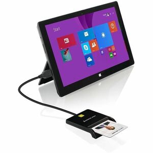 IOGEAR USB Smart Card Reader (Non-TAA) - Contact - Cable - USB 2.0 - Black