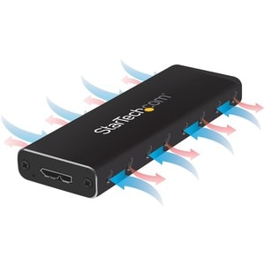 StarTech.com Drive Enclosure SATA/600, M.2 - USB 3.0 Micro-B Host Interface - UASP Support External - Black - TAA Complian