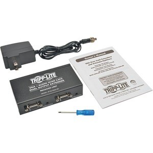 Tripp Lite by Eaton Dual VGA with Audio over Cat5 Extender, Receiver, Up to 300-ft. - 2 Output Device - 300 ft (91440 mm) 