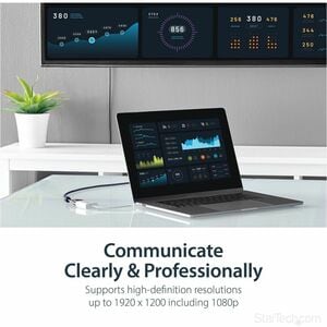 StarTech.com Adaptateur vidéo USB-C vers VGA - M/F - 1920x1200 / 1080p - Blanc - Blanc