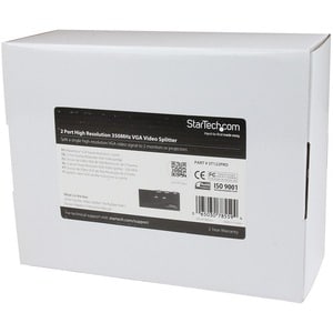 StarTech.com Signal Splitter - Steel - Black - TAA Compliant - 2048 x 1536 - 350 MHz Maximum Video Bandwidth - 65 m Maximu