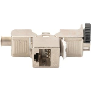 Digitus CAT 6A Keystone Modul, geschirmt mit intelligentem Kabelmanager. Produktfarbe: Silber, Anschluss 1: Rj-45. Gewicht