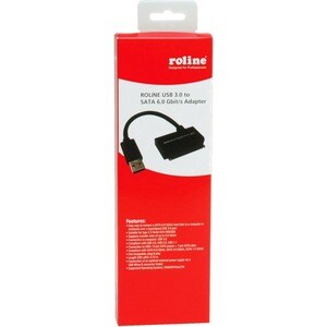 Roline 15 cm SATA/USB Datentransferkabel - Cable for Computer, Notebook, Festplatte - 6 Gbit/s - Schwarz
