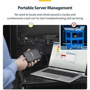 StarTech.com Laptop to Server KVM Console, Rugged USB Crash Cart Adapter with File Transfer and Video Capture, TAA - Turn 