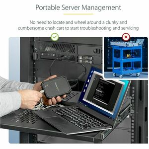 StarTech.com Laptop to Server KVM Console, Rugged USB Crash Cart Adapter with File Transfer and Video Capture, TAA - Turn 