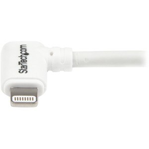 StarTech.com 1m 3 ft Angled Lightning to USB Cable - White - Angled Lightning Cable for iPhone / iPod / iPad - Cable for i