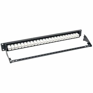 Eaton Tripp Lite Series 24-Port Cat6a Feed-Through Patch Panel - 4PPoE Compliant, 1U Rack-Mount, RJ45 Ethernet, Black, TAA
