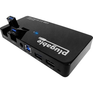 Plugable USB Hub, 10 Port - USB 3.0 5Gbps with 48W Power Adapter and Two Flip-Up Ports - USB 3.0 5Gbps with 48W Power Adap