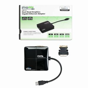 Plugable USB 3.0 Universal Mini Laptop Docking Station for Windows and Mac - Dual Video HDMI and DVI/VGA - Gigabit Ethernet