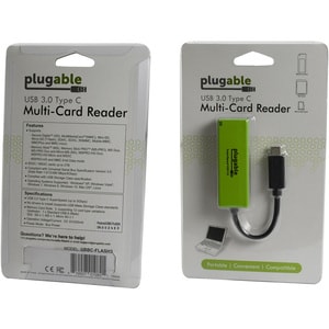 Plugable USB C SD Card Reader - USB C Card Reader for SD, Micro SD, MMC, or MS Cards - (Compatible with Thunderbolt and US