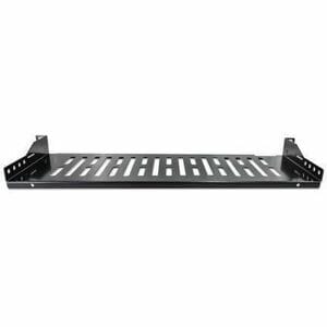 Intellinet 1U Rack-mountable Rack Shelf for Server, Networking, Rack - Jet Black - 19" Cantilever Shelf, 1U, 2-Point Front