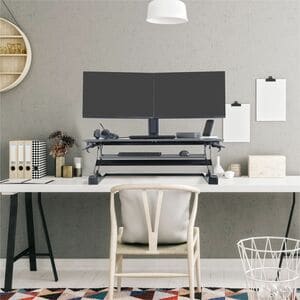 Ergotron WorkFit-TL Sitz-Steh-Tisch - Grau Oberseite - Höhenverstellbar - 952,50 mm Tischplatte Breite x 584,20 mm Tischpl