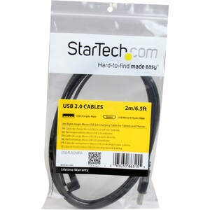 StarTech.com 1,8m (6 ft.) Micro-USB Charge-and-Sync Cable - Right-Angle Micro-USB - M/M - USB to Micro USB Charging Cable 