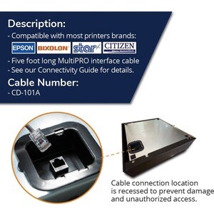 apg Printer Interface Cable | CD-101A Cable for Cash Drawer to Printer| 1 x RJ-12 Male - 1 x RJ-45 Male | Connects to EPSO