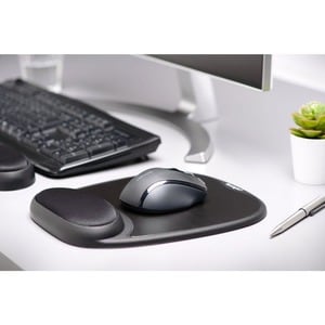 Kensington Comfort Gel Mouse Pad - Black - 1.50" Height x 9.37" Width x 13" Depth - Black - Gel - Skid Proof - 1 - TAA Com