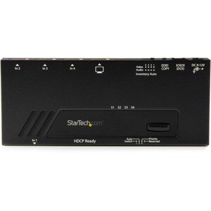 StarTech.com 4-Port HDMI Automatic Video Switch - 4K 2x1 HDMI Switch with Fast Switching, Auto-Sensing and Serial Control 