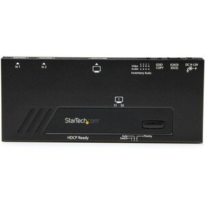 StarTech.com 2-Port HDMI Automatic Video Switch - 4K 2x1 HDMI Switch with Fast Switching, Auto-Sensing and Serial Control 