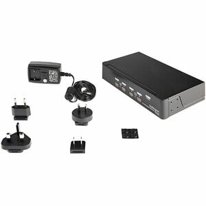 StarTech.com 4 Port USB DisplayPort KVM Switch with Audio - 4 Computer(s) - 1 Local User(s) - WQXGA - 3840 x 2400 - 8 x US