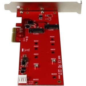 StarTech.com 2x M.2 SSD Controller Card - PCIe - PCI Express M.2 SATA III Controller - NGFF Card Adapter - 2 Total SATA Po