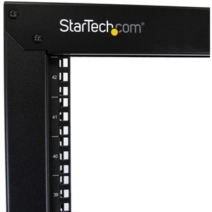 StarTech.com 2-Post 42U Mobile Open Frame Server Rack, Two Post 19in Network Rack with Casters, Rolling Open Rack for AV/D