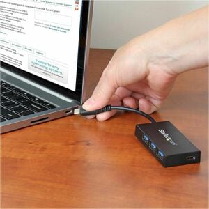 StarTech.com USB C Hub â€" 4 Port USB-C to USB-A (3x) and USB-C (1x) â€" Bus Powered USB Hub â€" USB Type C Hub â€" Port E