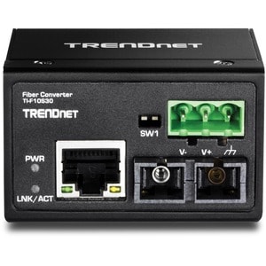 TRENDnet TI-F10S30 Transceiver/Media Converter - New - TAA Compliant - 1 Port(s) - 1 x Network (RJ-45) - 1 x SC - Optical 