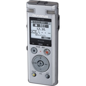 Olympus DM-720 4GB Digital Voice Recorder - 4 GBmicroSD Supported - 1.4" LCD - MP3 - Headphone - 985 HourspeaceRecording T