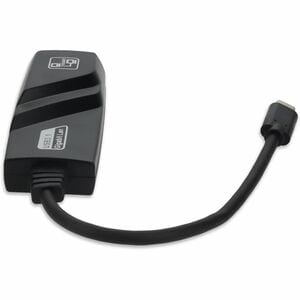 AddOn USB C 3.1 Male to RJ-45 Female Black Adapter - RJ-45/USB Data Transfer Cable for MacBook, Notebook, Computer - First