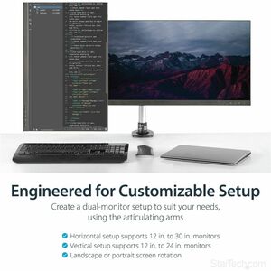 StarTech.com Dual-Monitorhalterung mit voll beweglichem Arm - Stapelbar - Austauschbare Arme und federunterstützte Höhenve