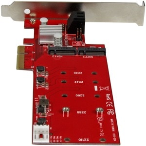 StarTech.com 2x M.2 NGFF SSD RAID Controller Card plus 2x SATA III Ports - PCIe - Two Slot PCI Express M.2 RAID Card plus 