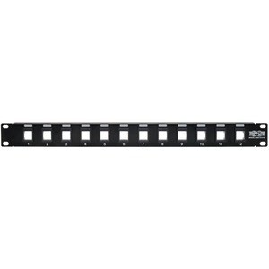 Eaton Tripp Lite Series 12-Port 1U Rack-Mount Unshielded Blank Keystone/Multimedia Patch Panel, RJ45 Ethernet, USB, HDMI, 
